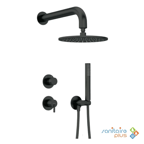 Kit Mitigeur Douche Encastré Deante Silia 250 en noir mat