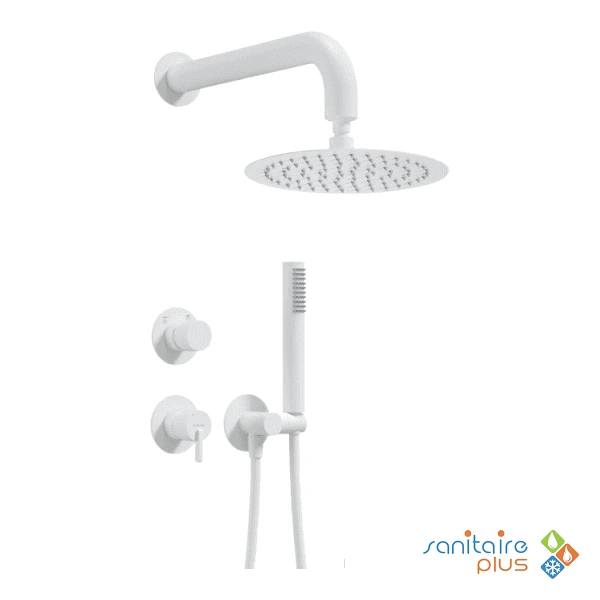 Kit Mitigeur Douche Encastré Deante Silia 250 en blanc mat